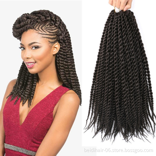 18inch Thick Senegalese Twist Braids Crochet Hair Prelooped Big Braids Synthetic Extension 12Strands/pack